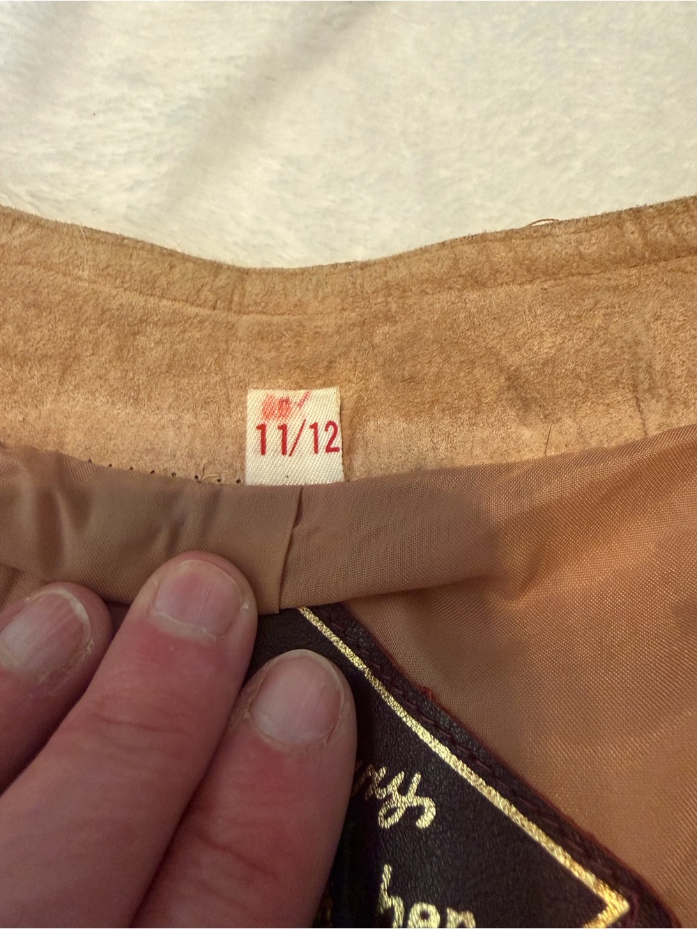 Vintage De Foxxy Genuine Suede Leather Vest Tan Western Boho Women’s 11/12 - Picture 5 of 9